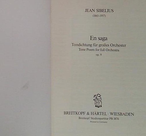 Sibelius saga tondichtung - sibelius,